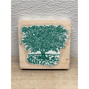 Unbranded Wood Mounted Rubber Stamp Oak Tree